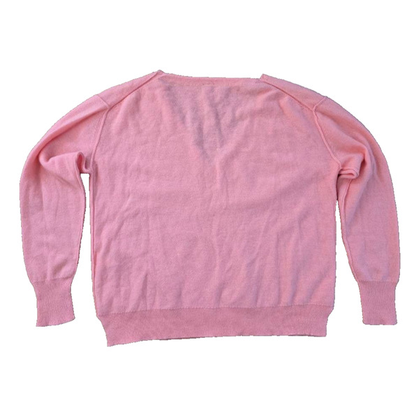 Free People 100% Cashmere V-neck Sweater Pullover Medium coral A001490 - Picture 8 of 8